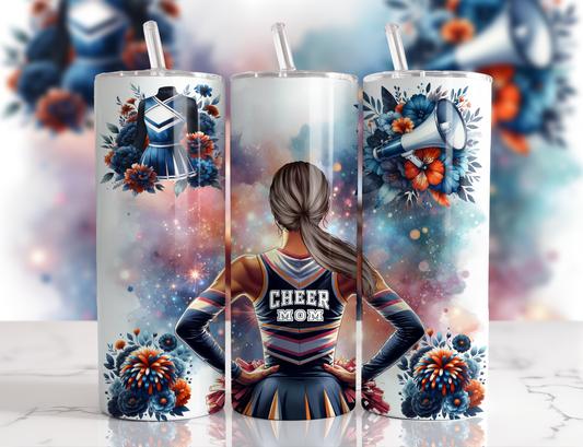 Design tumbler 20oz pour sublimation , CHEERMOM, cheveux châtains