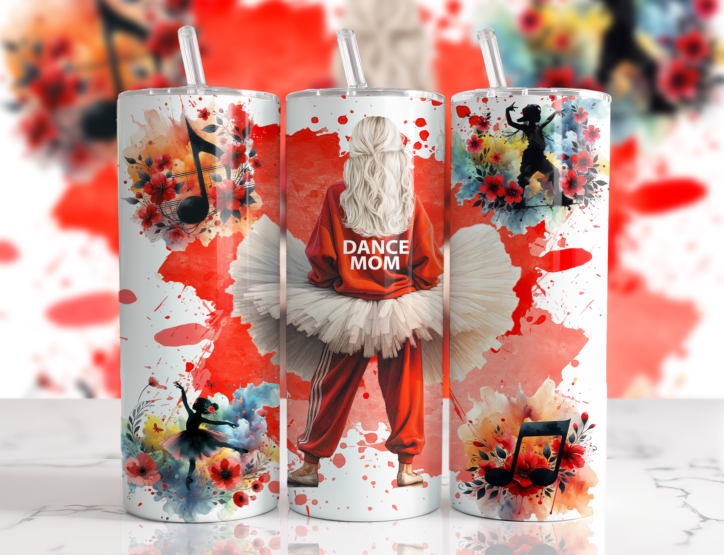 Design tumbler 20oz pour sublimation , DANCE MOM, cheveux blonds