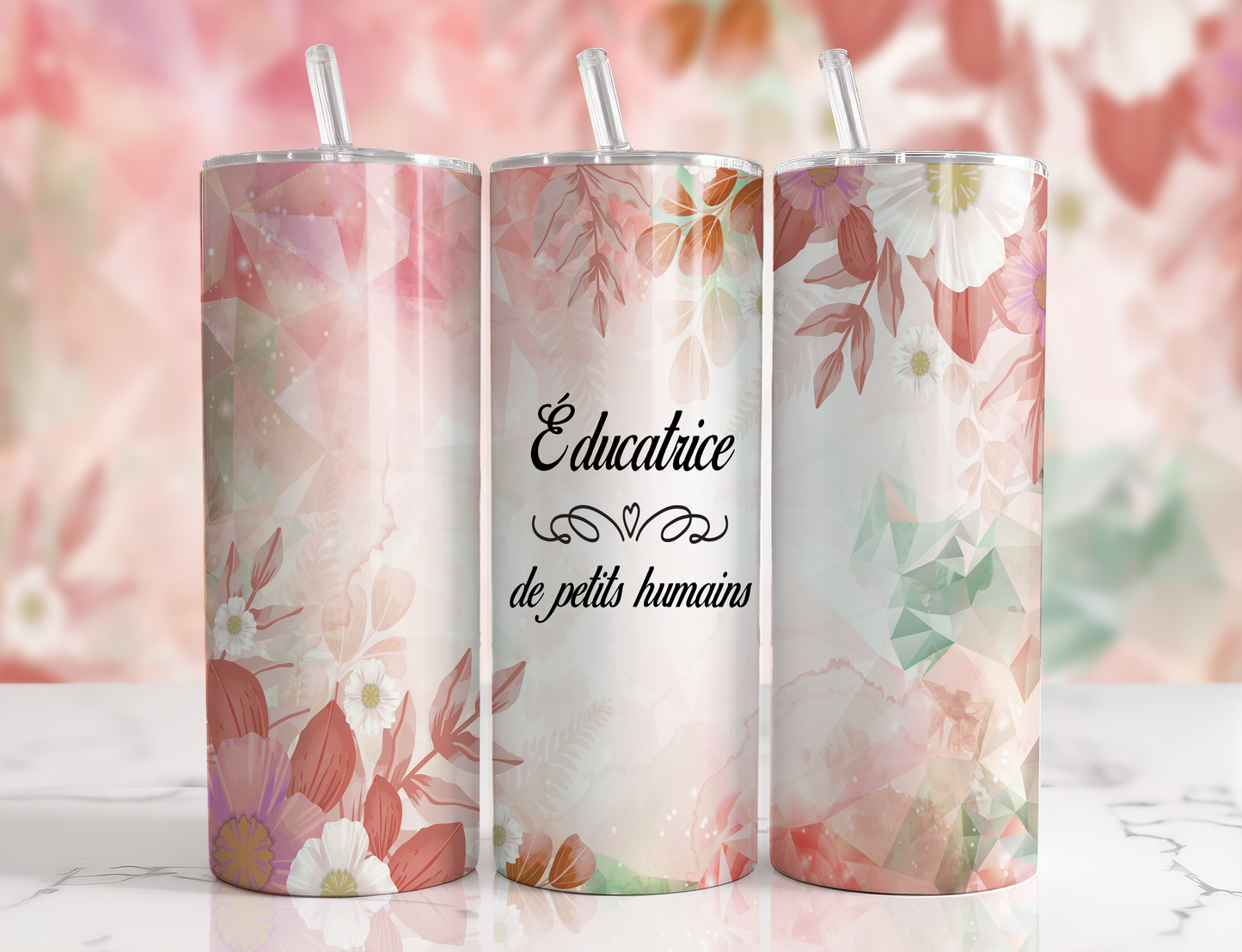 Design Tumblers 20 oz, sublimation. Éducatrice de petits humains