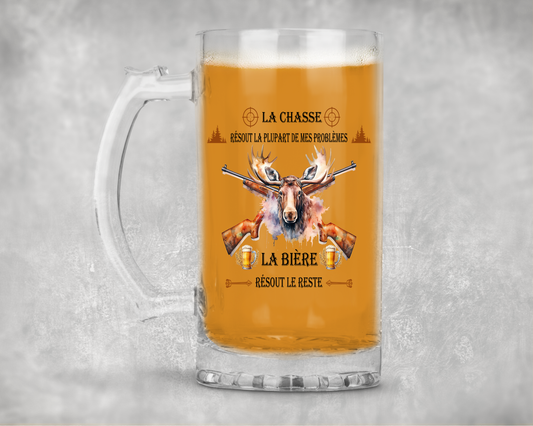 Design , PNG, sublimation, La chasse résout la plupart de mes problèmes, la bière résout le reste