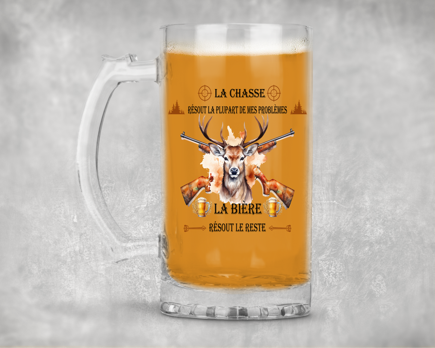 Design , PNG, sublimation, La chasse résout la plupart de mes problèmes, la bière résout le reste, cerf