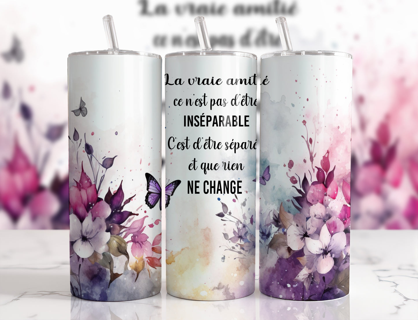 Design tumbler 20oz pour sublimation , La vraie amitié