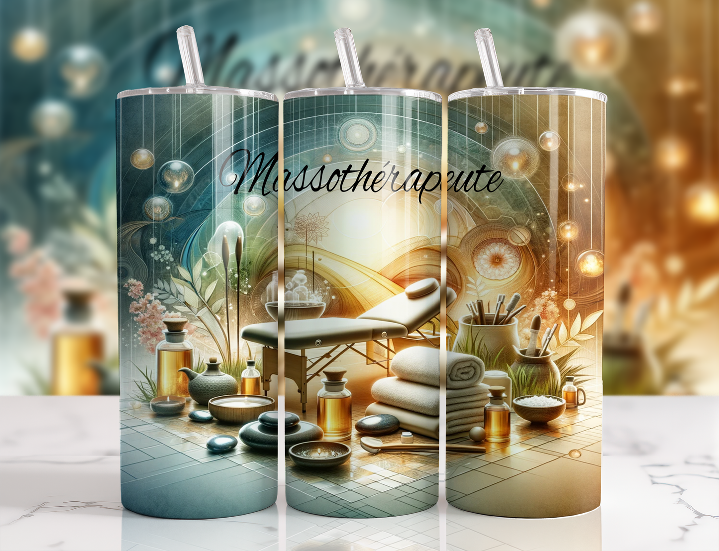 Design tumbler 20oz pour sublimation , MASSOTHÉRAPEUTE