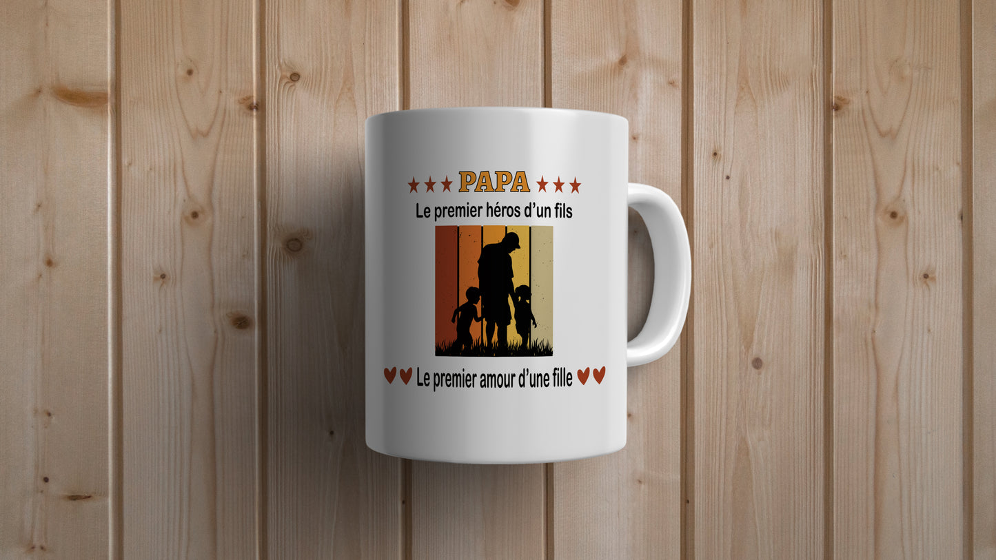 Design PNG pour sublimation , PAPA, le premier héros d'un fils, le premier amour d'une fille