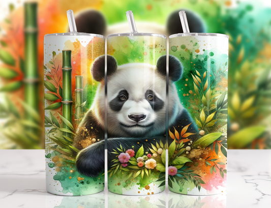 Design tumbler 20oz pour sublimation , Panda multicolore