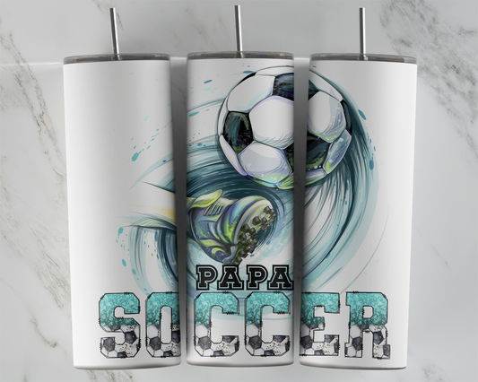 Design tumbler 20oz pour sublimation , PAPA SOCCER