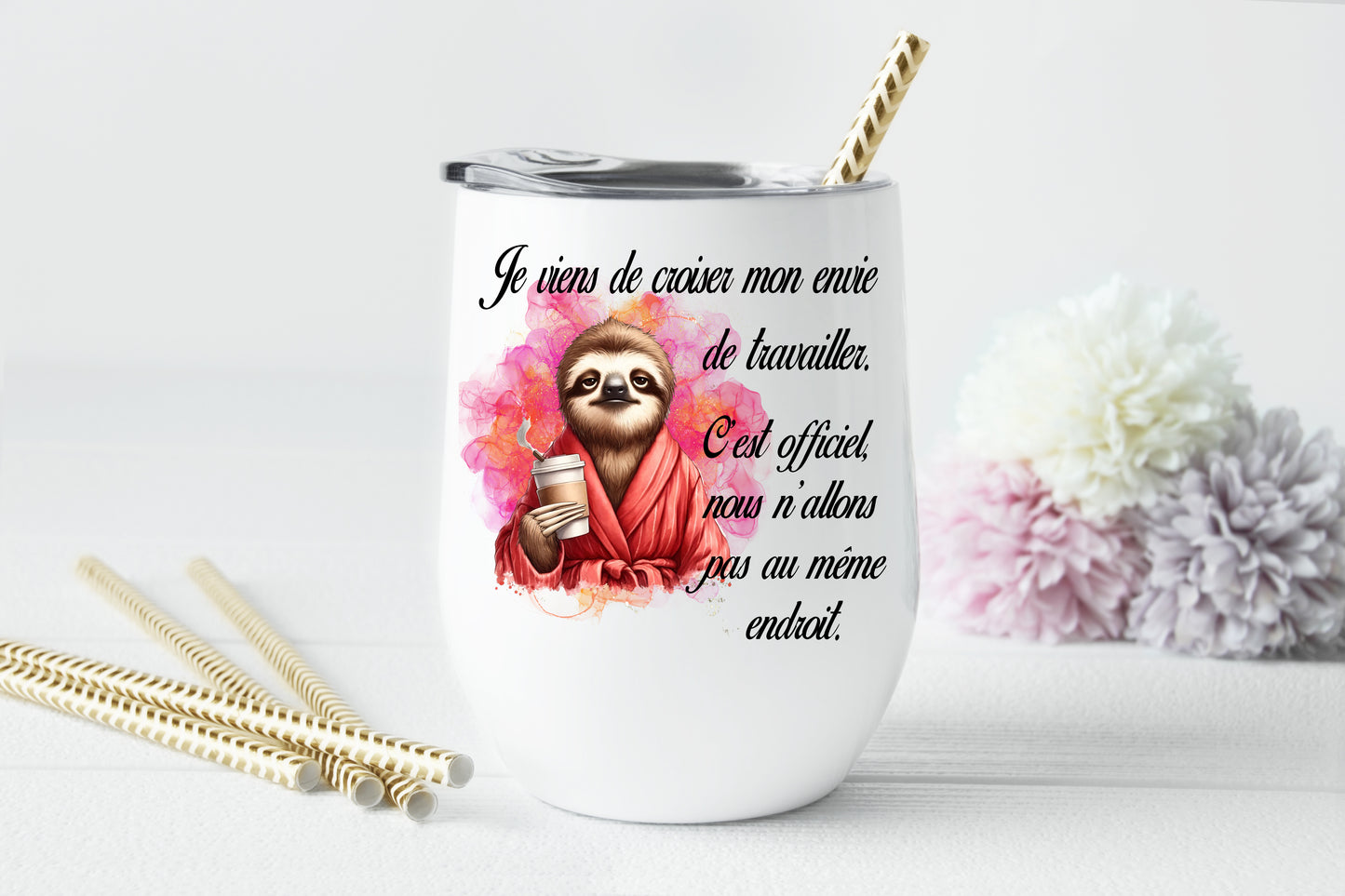 Design PNG pour sublimation , Paresseux café, humour