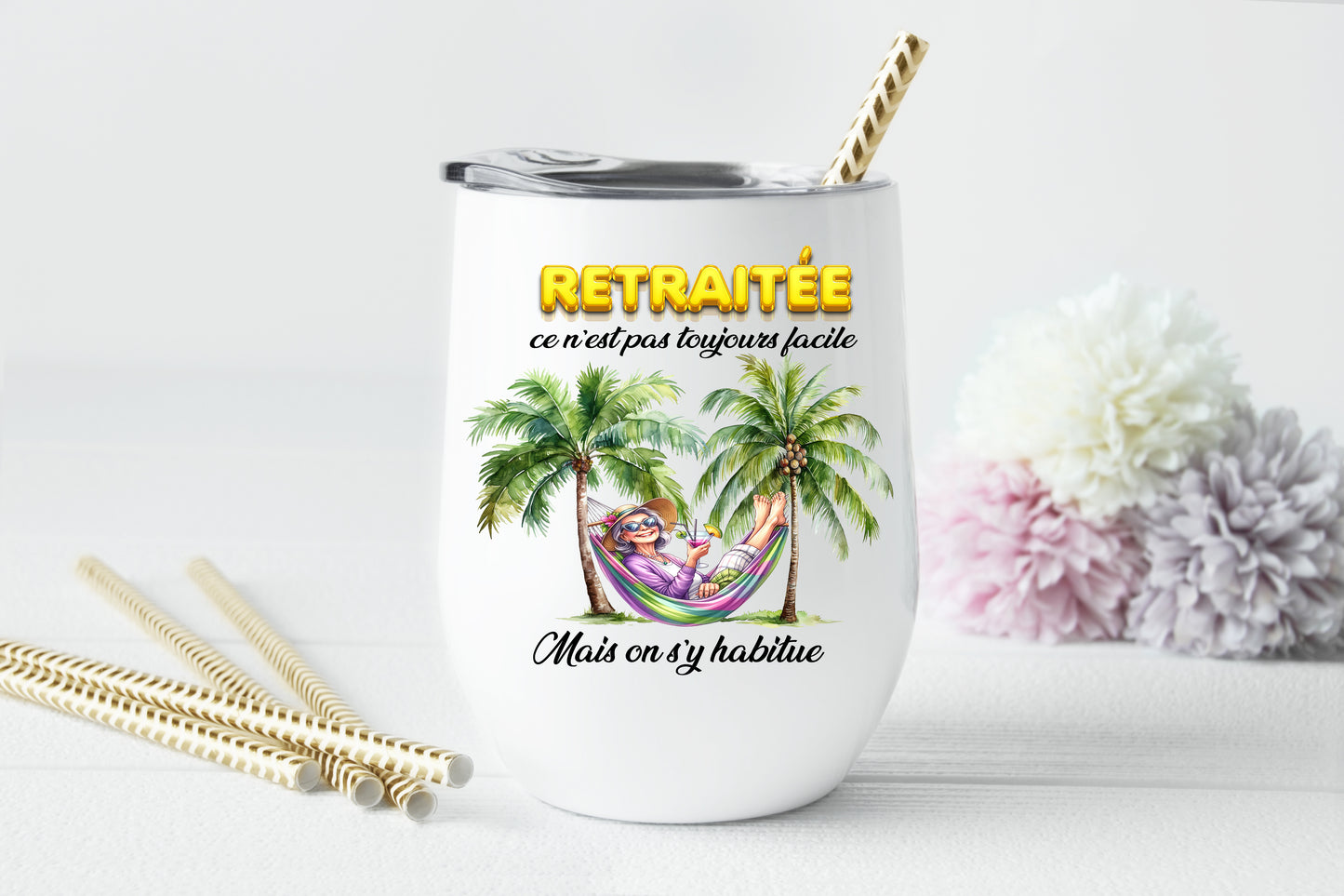 Design PNG pour sublimation , RETRAITÉE, ce n'est pas toujours facile mais on s'y habitue