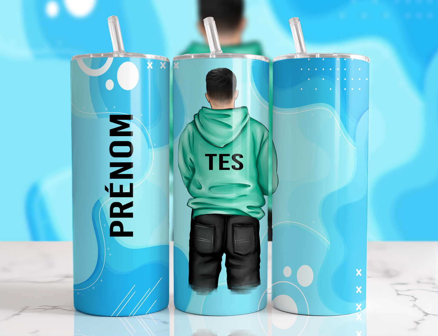 Design Tumblers 20 oz, sublimation. TES ( éducateur spécialisé) homme brun