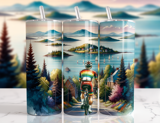 Design tumbler 20oz pour sublimation , VÉLO DE ROUTE, HOMME