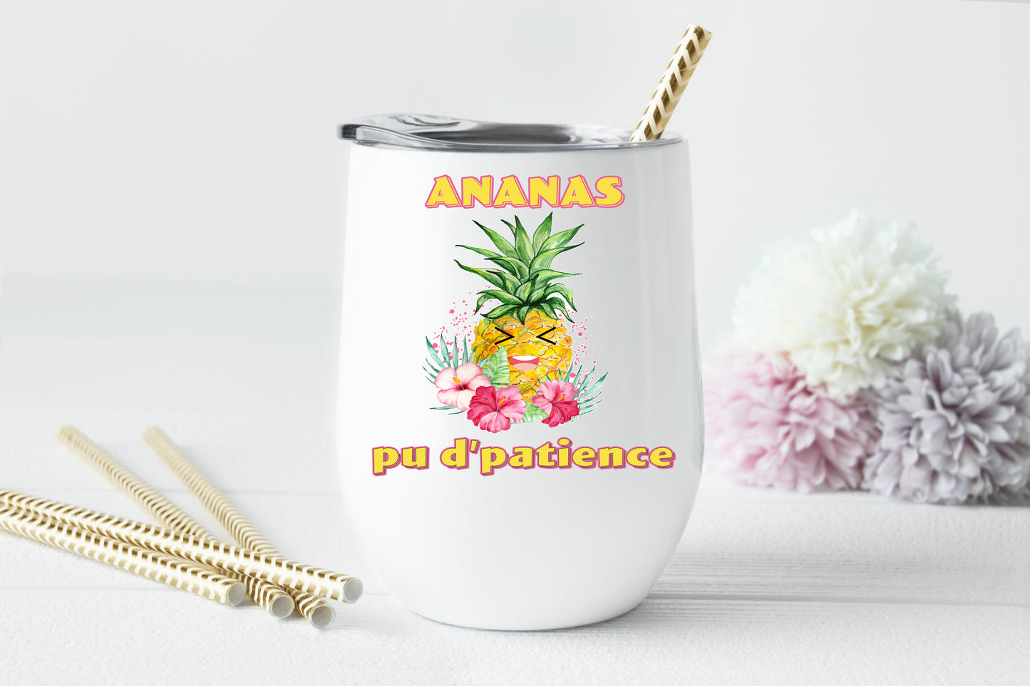 Design PNG pour sublimation , ANANAS pu d'patience