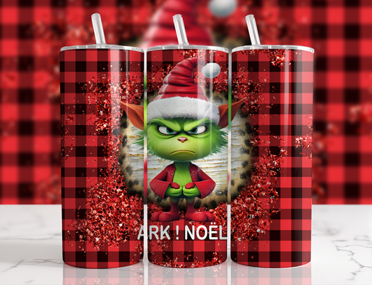 Design tumbler 20oz pour sublimation,  Ark noël, gnome vert