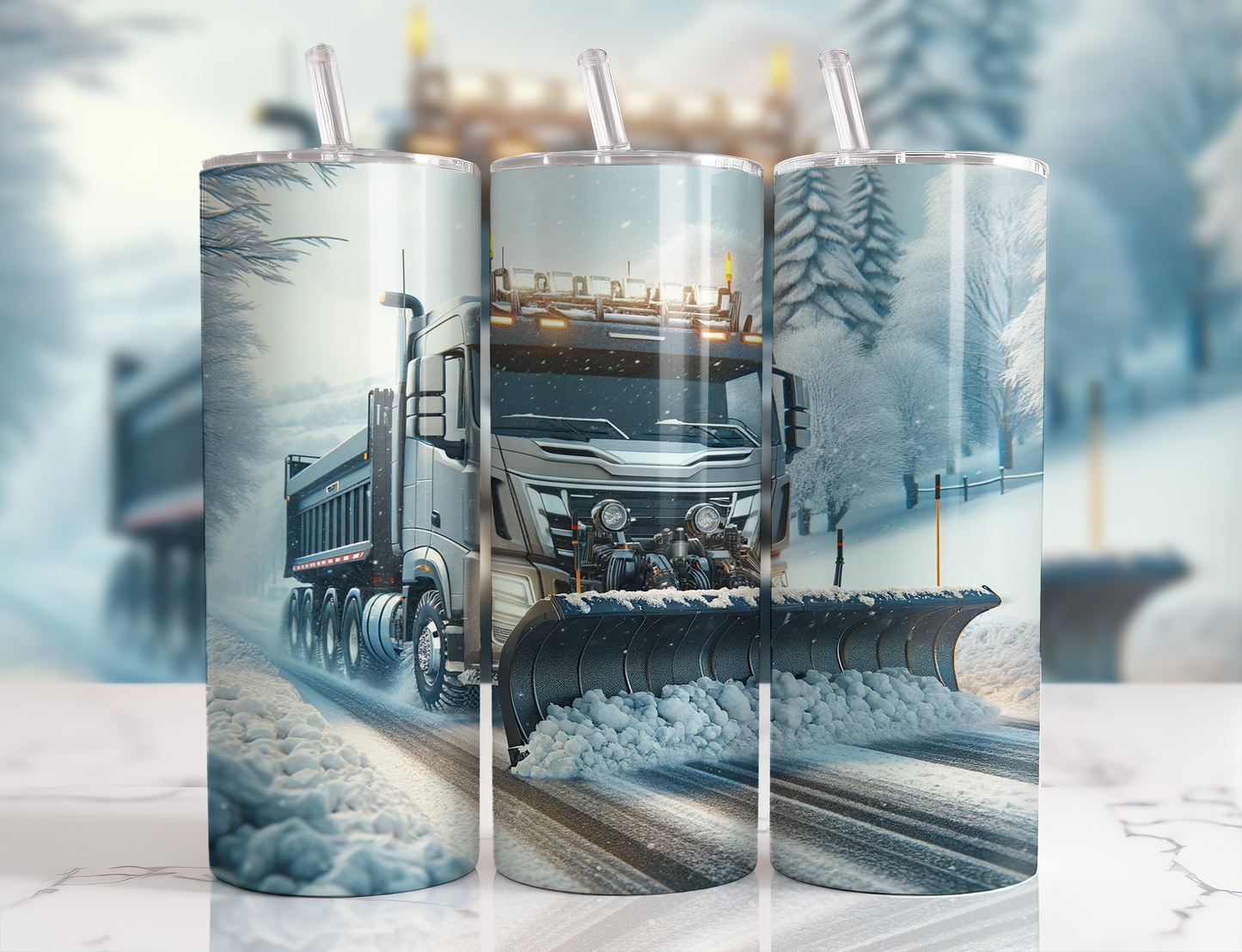 Design tumbler 20oz pour sublimation , déneigeur de route