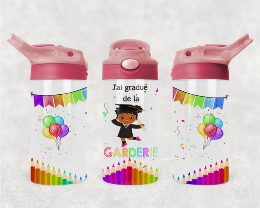 Design PNG, bouteille enfants, Sippy cup, 12 oz sublimation, Graduation garderie fille nor