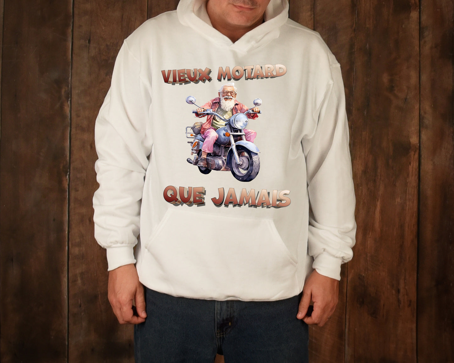 Design PNG pour sublimation , Vieux motard que jamais