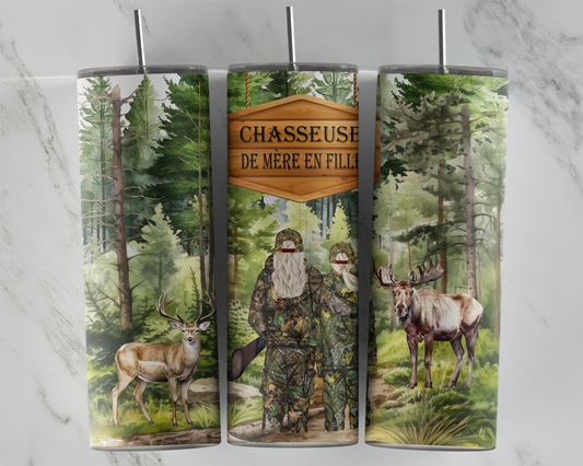 Design tumbler 20oz pour sublimation , CHASSEUSE de mère en fille, blondes