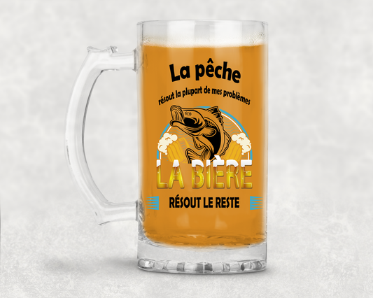 Design , PNG, sublimation, La pêche résout la plupart de mes problèmes, la bière résout le reste