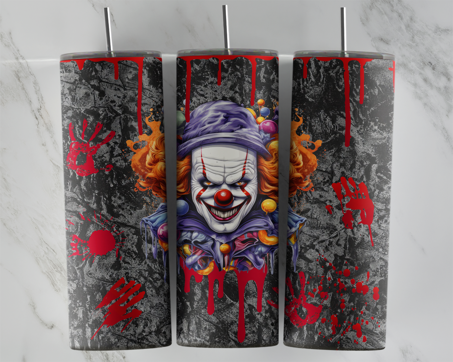 Design tumbler 20oz pour sublimation ,Clown horreur