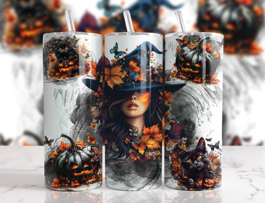 Design tumbler 20oz pour sublimation ,halloween femme, dark