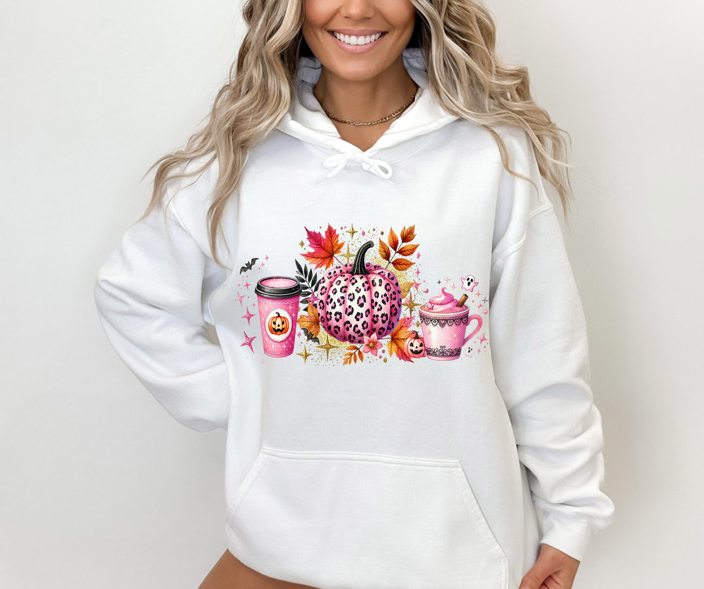 Design PNG pour sublimation , Hallowen rose café