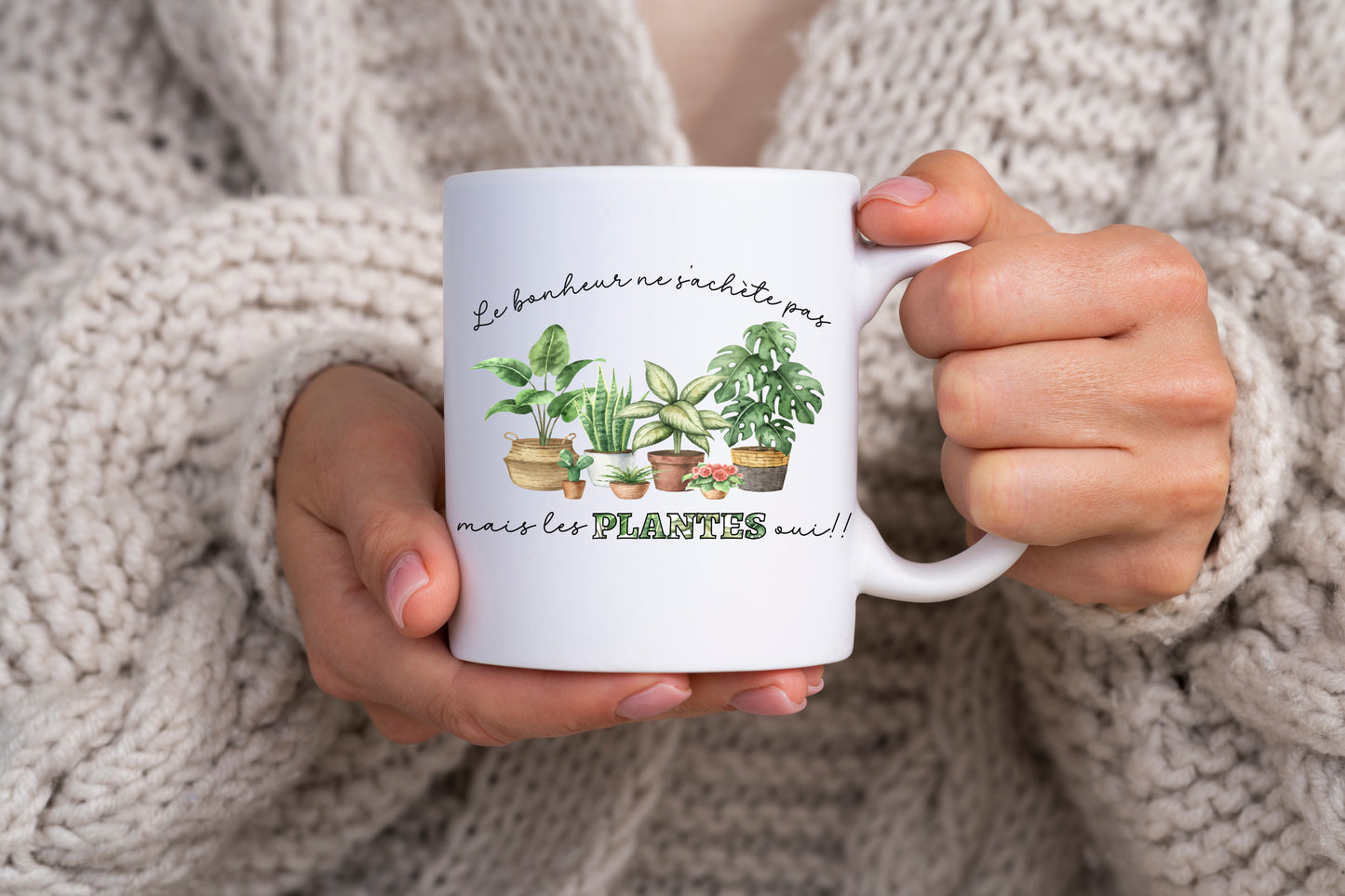 Design PNG pour sublimation, Le bonheur ne s'achète pas mais les plantes oui !