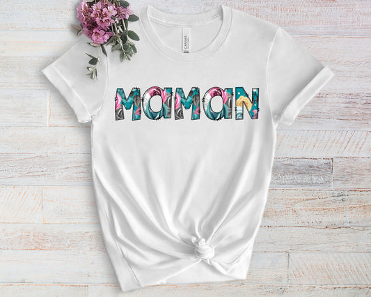 Design PNG pour sublimation, MAMAN,FLEURS