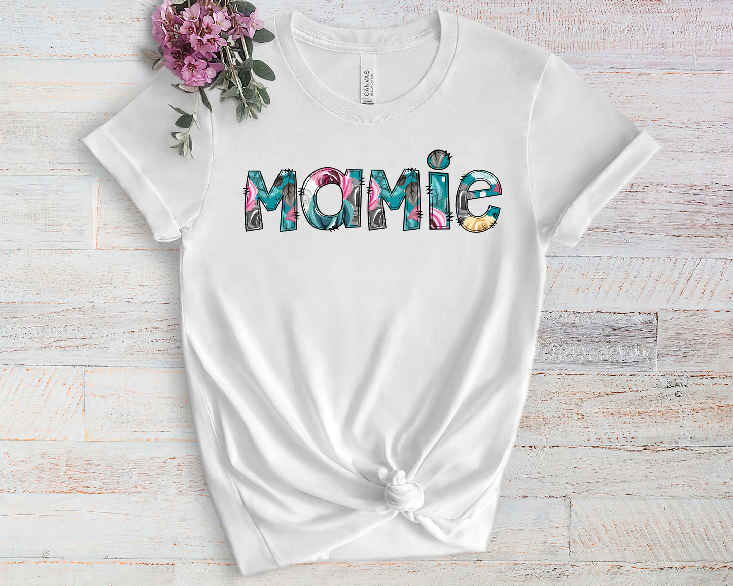 Design PNG pour sublimation, MAMIE,FLEURS