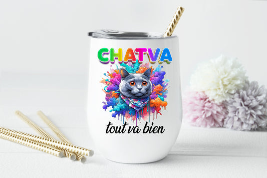 Design PNG, sublimation,  CHATVA tout va bien