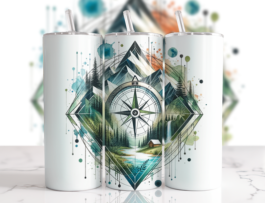 Design tumbler 20oz pour sublimation , Nature géométrique