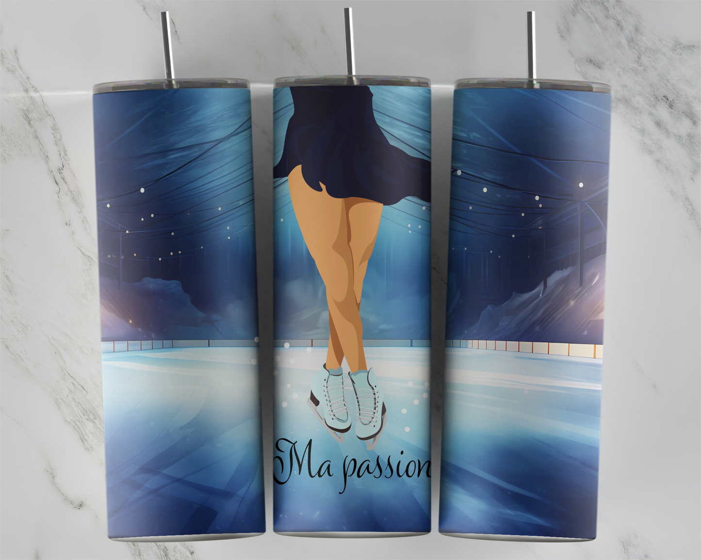 Design tumbler 20oz pour sublimation , patinage artistique