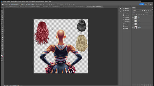 Design PNG, sublimation,  personnage CHEERMOM sans cheveux