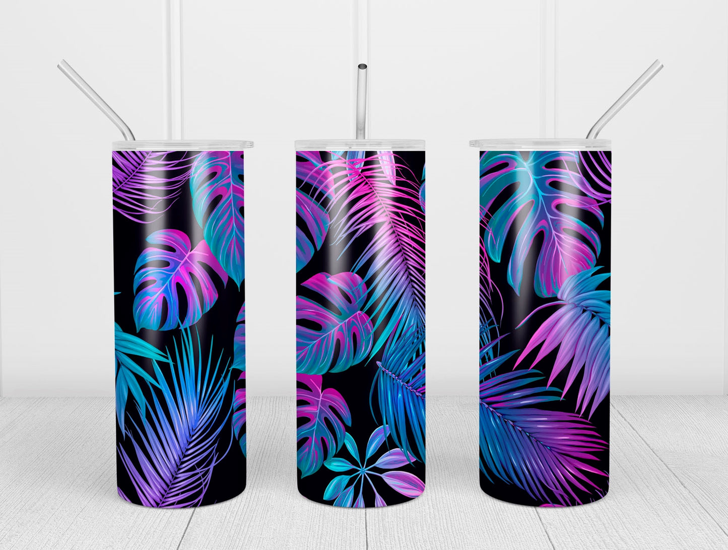 Design tumbler 20oz pour sublimation , PLANTES colorées