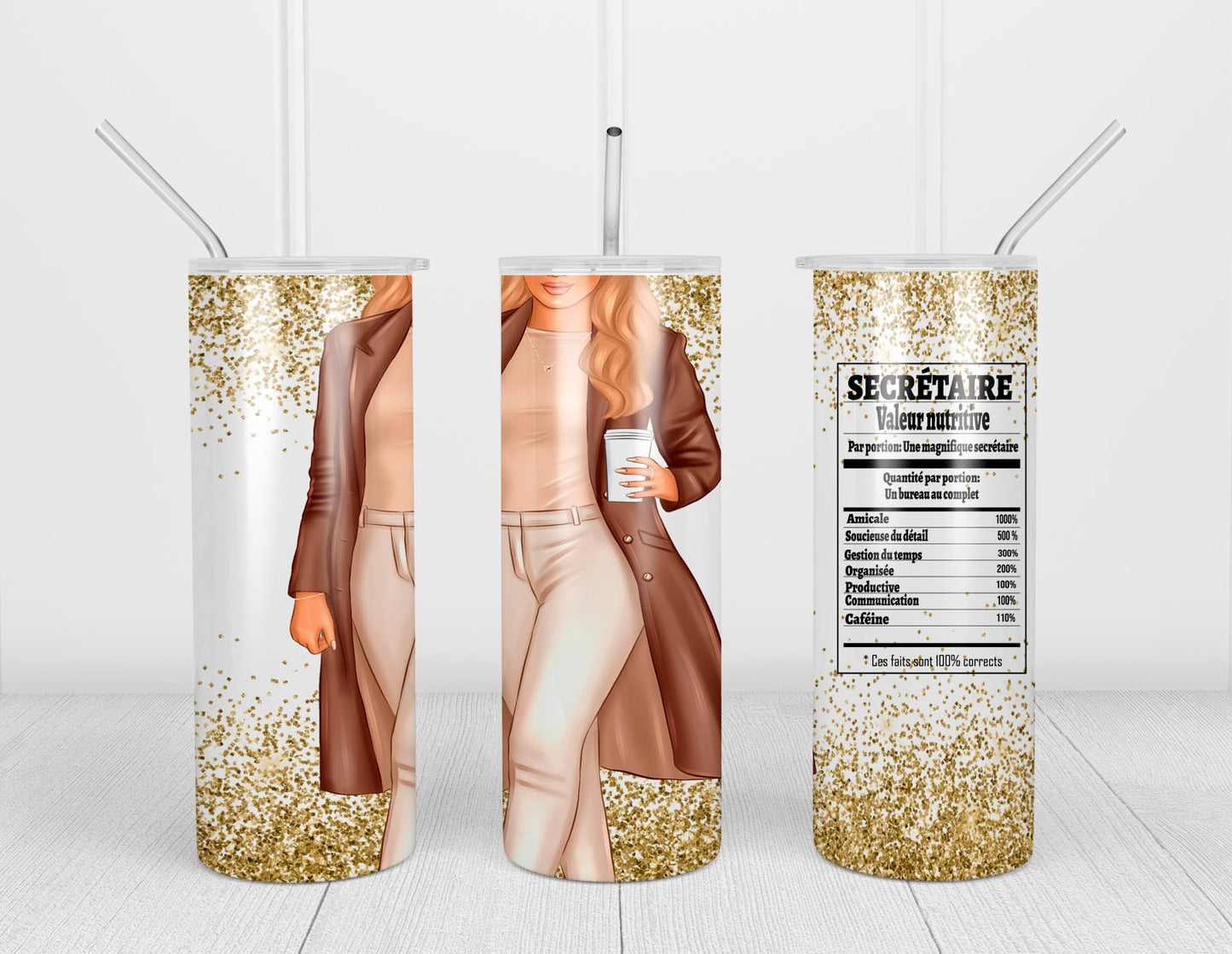 Design tumbler 20oz pour sublimation , MAMAN ENTREPRENEURE, cheveux blonds, valeur nutritive