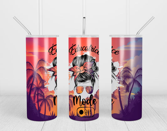 Design Tumblers 20 oz , sublimation, Éducatrice mode off, Sunset