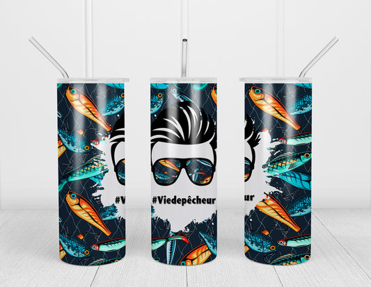 Design tumbler 20oz pour sublimation , #VIEDEPÊCHEUR, homme