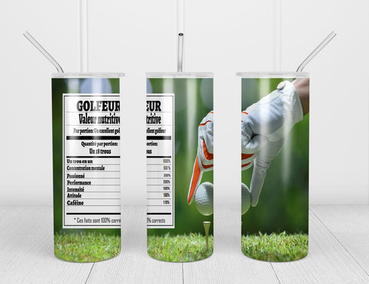 Design tumbler 20oz pour sublimation , GOLFEUR(SE), valeur nutritive