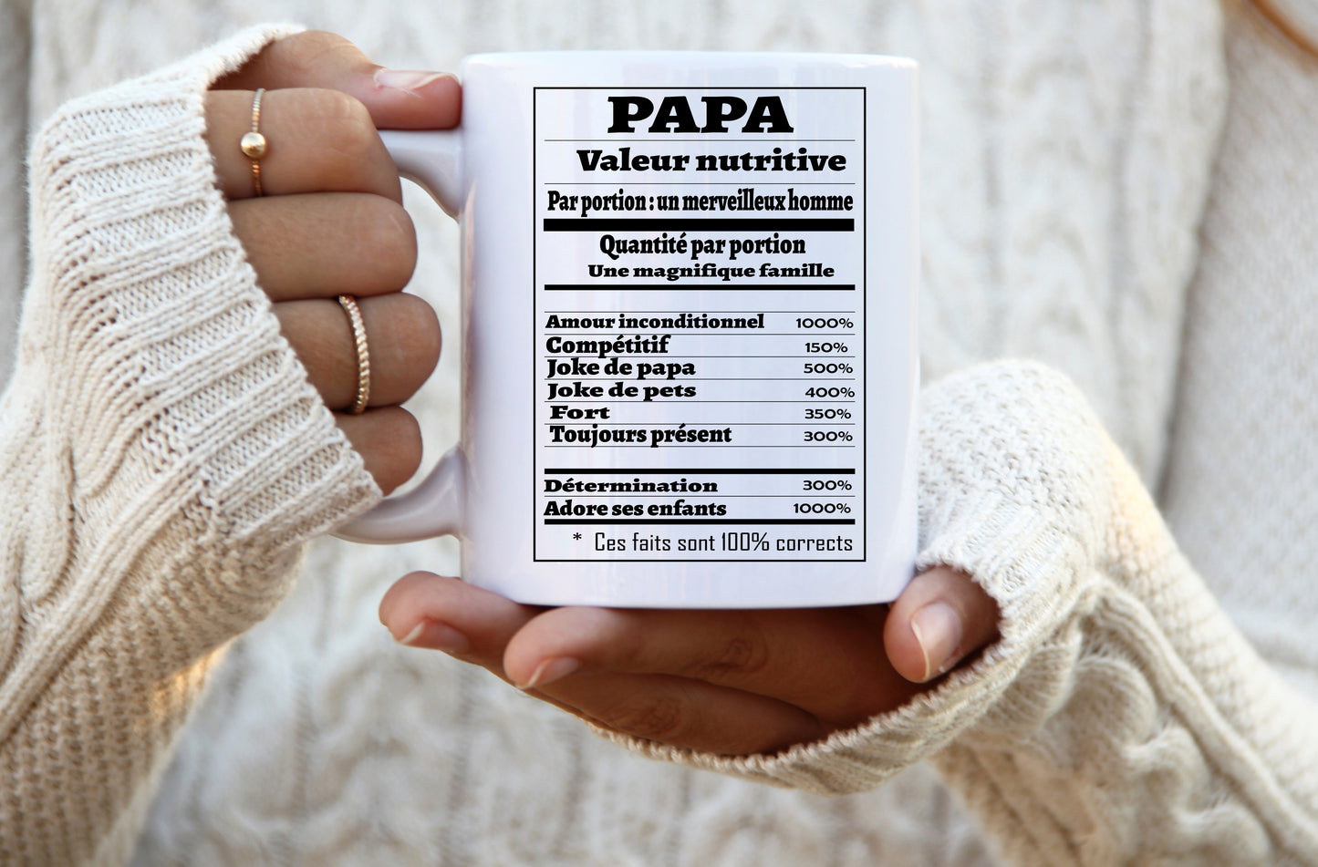 Design , PNG, sublimation, Valeur nutritive en français, PAPA