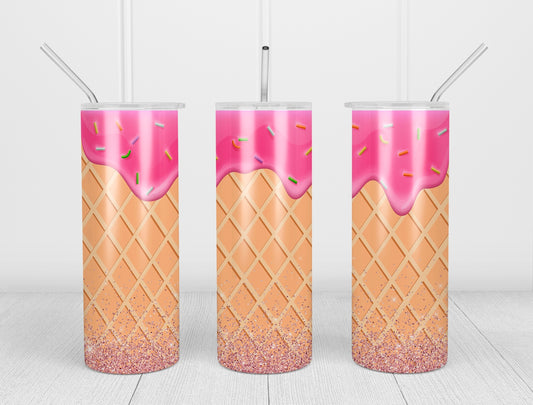 Design tumbler 20oz pour sublimation , Crème glacée, été