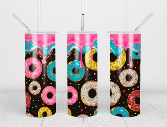 Design tumbler 20oz pour sublimation , DONUT, dégoulinant, été