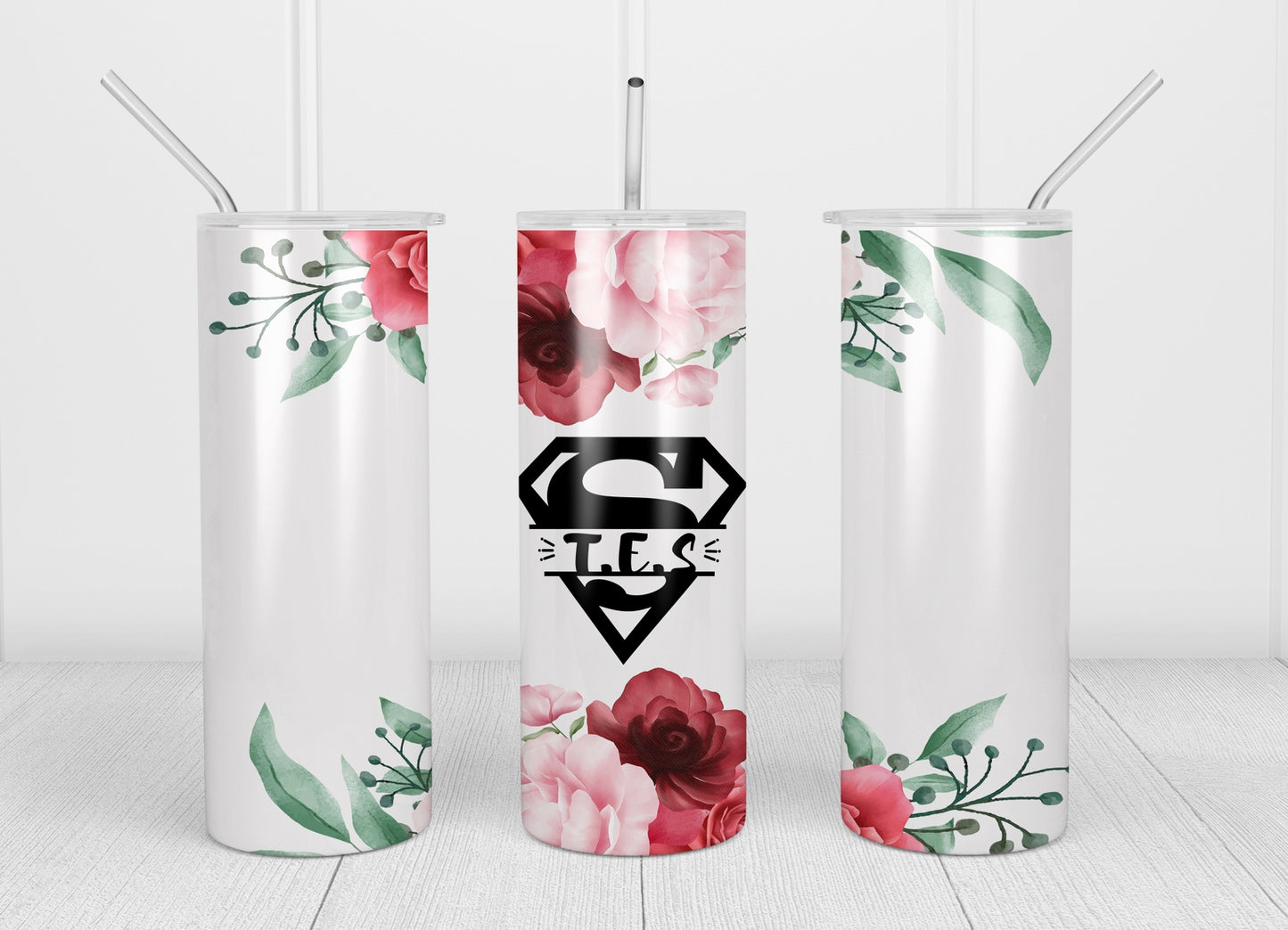 Design Tumblers 20 oz , sublimation, super TES, fleurs