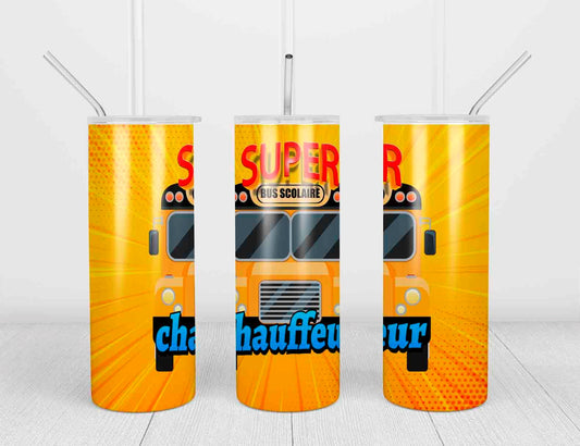 Design tumbler 20oz pour sublimation, SUPER CHAUFFEUR D'AUTOBUS