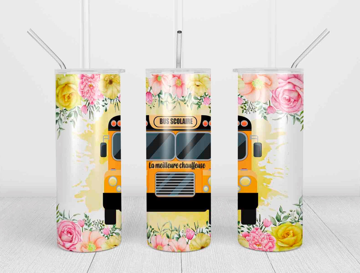 Design tumbler 20oz pour sublimation, MEILLEURE CHAUFFEUSE D'AUTOBUS