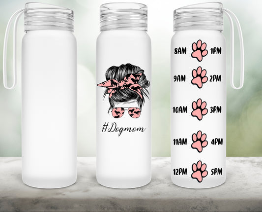 Design PNG sublimation, MAMAN chien, DOGMOM, Messy Bun, mesure d'eau