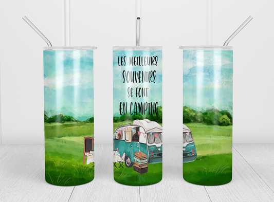 Design tumbler 20oz pour sublimation , CAMPING