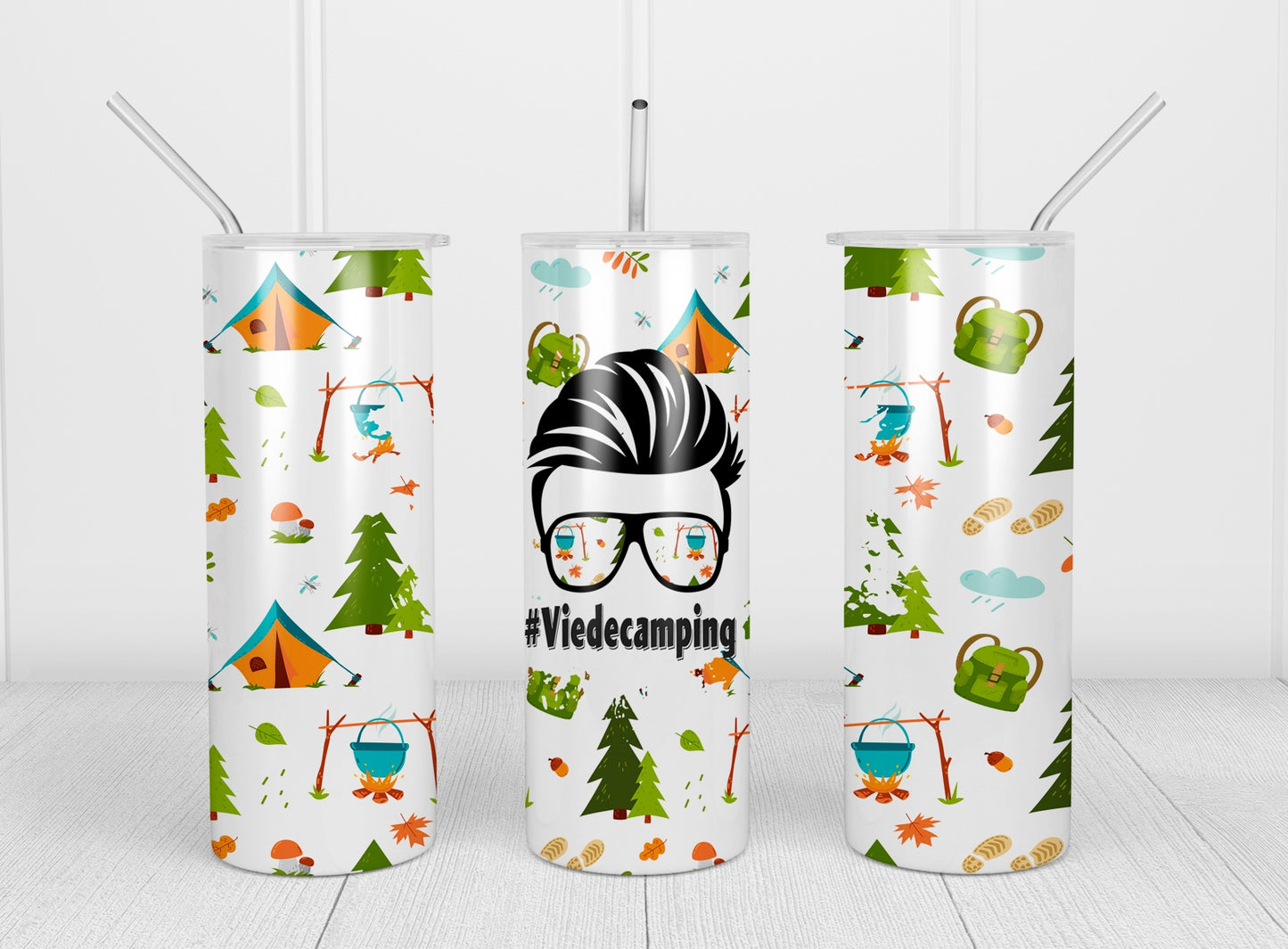 Design tumbler 20oz pour sublimation , CAMPING,  #viedecamping, Homme