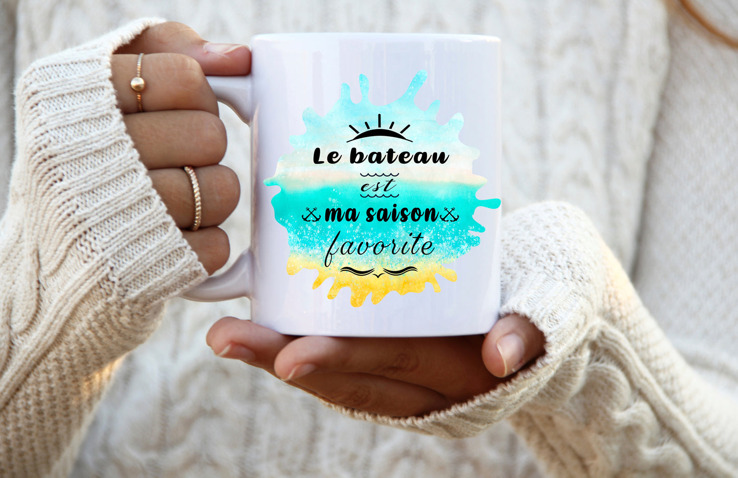 Design PNG pour sublimation , BATEAU MA SAISON FAVORITE, tasse, mug