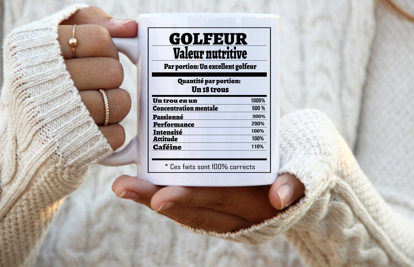 Design , PNG, sublimation, Valeur nutritive en français, GOLFEUR