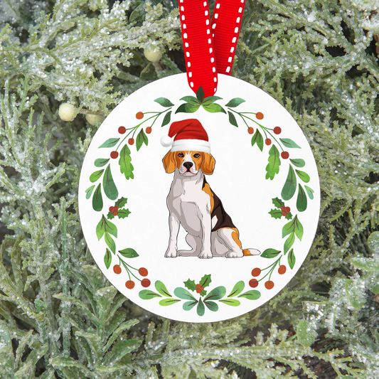 Design PNG pour sublimation , ORNEMENT DE NOËL, chien BEAGLE