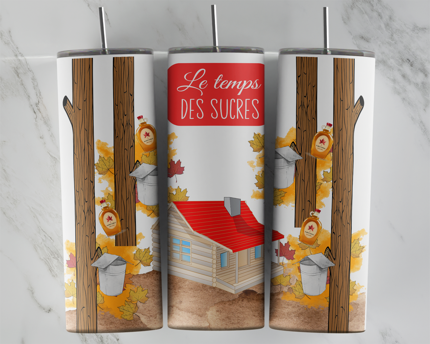 Design tumbler 20oz pour sublimation CABANE À SUCRE