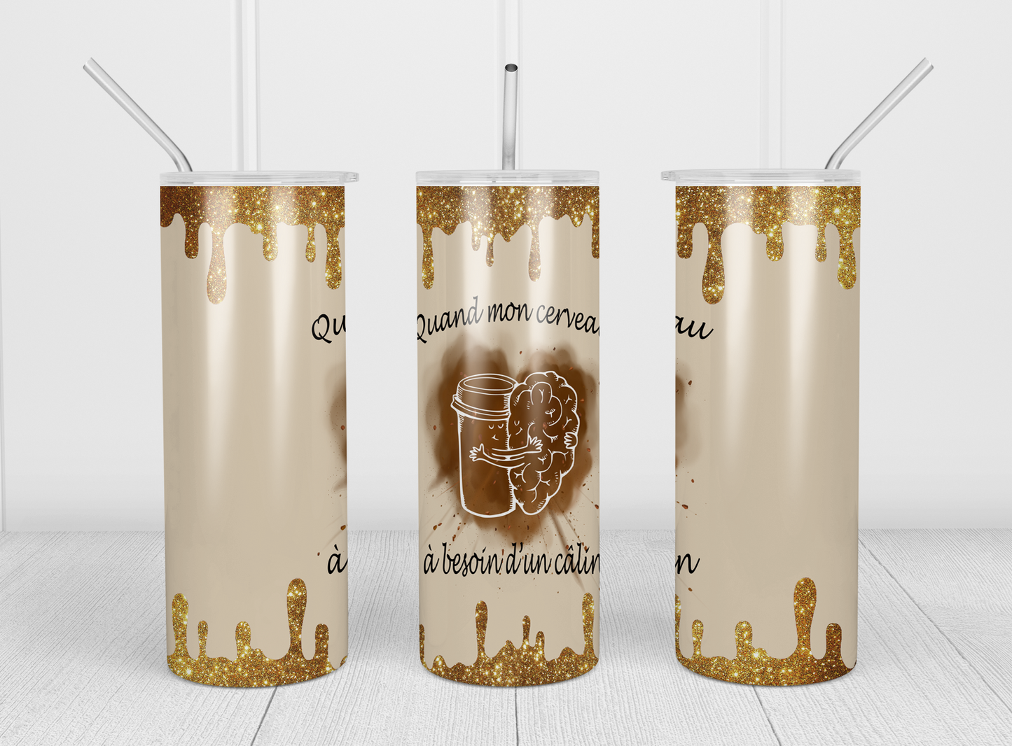 Design Tumblers 20oz, sublimation, CAFÉ câlin